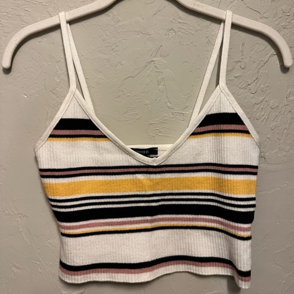Forever 21 Striped Ribbed Crop Too - size medium